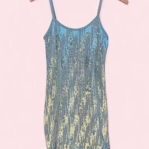 Silver sequin metallic cami mini